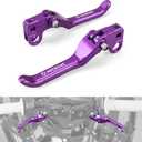 NICECNC Brake Levers Foldable Clutch Levers Front Rear Compatible with Surron Light bee X/S/ L1E Compatible with Segway X160 X260, 6061 Aluminum CNC Adjustable Handle Brake Lever, Purple