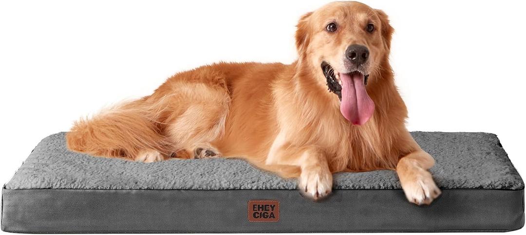 EHEYCIGA Orthopedic XL Dog Beds for Extra Large Dogs with Removable Washable Cover for Crate, Grey, 41x27 (41*27*3.5 inches)