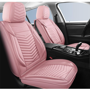 Car Seat Covers Full Set,Breathable and Waterproof Automotive Leather Vehicle Cushion Covers,Universal Anti-Slip Seat Covers for Most Cars SUV Truck Sedan(Style1,5 PCS Front Set,Pink Car Seat Covers Full Set,Breathable and Waterproof Automotive Leather Vehicle Cushion Covers,Universal Anti-Slip Seat Covers for Most Cars SUV Truck Sedan(Style1,5 PCS Front Set,Pink
