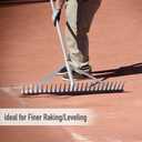 Landscape Rake - 24Tines, Aluminum Head with 68" Handle, 24" Width for Beach & Lawn Care