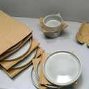TheTerra Ceramic Dinnerware Sets for 4, 12 Pieces Porcelain Lightweight Plates and Bowls Sets, Scratch Resistant Dish Set, Oven & Microwave & Dishwasher Safe, Desert Sage