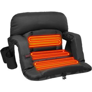 Suteck Stadium Seat with Back Support, 25" Extra Wide Folding Bleacher Chair, 6-Position Recline, Waterproof Portable Sports Seat with Side Storage Bags & Backpack Carry, for Outdoor Sports & Events