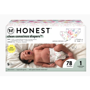 The Honest Company Clean Conscious Diapers for Delicate Skin, Up to 100% Leakproof Hypoallergenic Fragrance-Free Baby Diapers, Girl Prints, Club Box, Size 1 (814 lbs), 78 Count The Honest Company Clean Conscious Diapers for Delicate Skin, Up to 100% Leakproof Hypoallergenic Fragrance-Free Baby Diapers, Girl Prints, Club Box, Size 1 (814 lbs), 78 Count