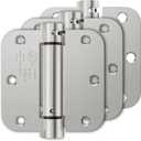 Luxbaro 3 Pack Spring Hinges Self Closing 3.5 Inch, Self Closing Door Hinges with 5/8'' Radius Corners, Adjustable Tension for Garage, Front and Back Doors, Left and Right Hand, UL Listed