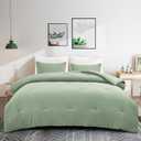 3-Piece Comforter Set  Checkered Seersucker comforters Quilt Set with Microfiber Fill  Includes 1 Comforter & 2 Pillowcases  Lightweight, Soft & Wrinkle-Resistant (Green, King)