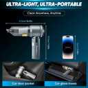 SakerPlus 17500Pa Cordless Handheld Car Vacuum 4-in-1 Mini Vacuum Cleaner with LED Display 40min Runtime Multi Nozzles Rechargeable and Portable for Home,Office,Outdoor (Grey)