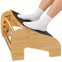 Upgraded Under Desk footrest- Bamboo Ergonomic Adjustable Footrest with 3 Height & Angle Settings,Pebble Massage Surface for Improved Posture and Blood Circulation,Home & Office