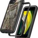 Camouflage Tree Trunk Leaf Hunting Camo Forest Design Compatible with iPhone SE/7/8 Case - Shockproof Rugged Dual Layer Soft TPU Bumper Full-Body Protective Case