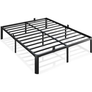 Metal Bed Frame Full Size, 14 Inch 3500 lbs Heavy Duty Platform Bed FramesSteel Slats Noise Free No Box Spring Needed, Easy Assemble Sturdy Bedframe Rounded Corner with Storage and Mattress Retainers