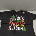 Jesus Is The Reason For Christmas Christian Xmas Stocking T-Shirt Black L