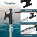 TelesPro 5-12FT 3-Stage Telescopic Aluminum Pole Boat Hook: Versatile Docking Pole for Easy Boat Handling, Sturdy and Durable Design, Ideal for Pushing and Pulling Boats in Any Water Conditions