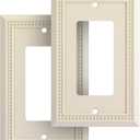 Henne Bery Sunken Pearls Heavy Duty Switch Plate/Wall Plate/Outlet Cover (Single Decorator 2PK, Light Almond)
