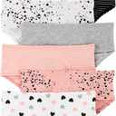 Carter's Girls' Little 7-Pack Underwear (2-3, White/Pink/Black/Hearts)