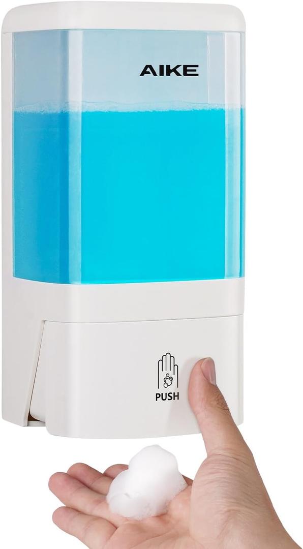 AIKE Wall Mount Foaming Soap Dispenser for Commercial Bathrooms,Offices,Restaurants 40 oz Large Capacity AK1007F,White(Specialized foaming soap only)