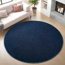 Nuttumico Ultra Soft Round Area Rugs for Living Room Bedroom, 4x4 Feet Navy Blue Washable Non-Slip Indoor Rugs, Thickened Memory Foam Modern Indoor Circle Carpet for Boys Girls Room Home Decor