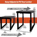 Piffny Locker Organizer Shelf Adjustable Width and Height, Ideal Locker for School, Office, and Gym Lockers (White)