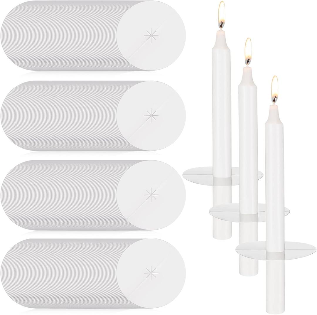 250 Pcs Church Candle Drip Protectors Paper Holders Bulk for Candlelight Service Kit for Devotional Vigil Church Service Memorial Shabbat Christmas Eve, 3.15 Inch