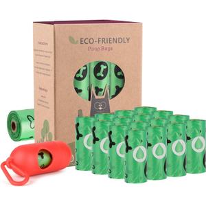 Biodegradable Dog Poo Bags with Holder-240 Large Poop Bags, Corn Starch Blended Compostable Poo Bag, Extra Thick Strong Leak Proof Poop Waste Bag for Dogs (Green)