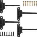 4 Pack 8'' J Bolt Gate Hinge, Wall Mount Gate Hinges for Wooden Fence Metal Gate, Heavy Duty Carbon Steel Farm Gate Hinge with Screws