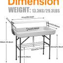Nice C 4 ft Folding Ice Cooler Table, Party Cooler, Grazing Table, Tables with Drain, Party Cooler Tables, with Matching Skirt, Storage Shelf (White), 4 ft x 38.2 in x 22 in x 39.4 in