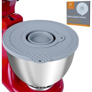 Silicone Mixers Bowl Cover Compatible with KitchenAid 4.5-5 Quart Tilt-Head Stand Mixers Bowl (Grey) (Gray)