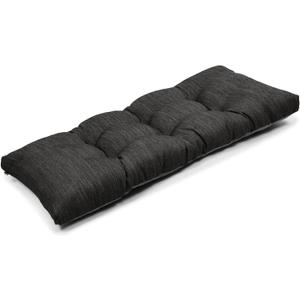 baibu 42 Inch Classic Solid Color Bench Cushion with Ties, Super Soft Indoor Outdoor Rectangle Bench Seat Cushion Standard Size Foam Pad with Non-Slip Bottom - One Pad Only (Black, 42x15x3in)