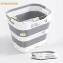 43L(11.5Gallon) Collapsible Laundry Basket with Handles, Foldable Laundry Basket Plastc,Pop Up Tall Storage Container/Organizer/Clothes Hamper for Laundry (Grey,1 Pack)