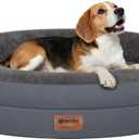 Orthopedic Dog Bed for Medium Dogs, Waterproof Dog Bed with Removable Bolsters, Egg Crate Foam Pet Couch for Medium Size Dog with Machine Washable Cover & Non-Slip Bottom, Dark Grey (35"L x 25"W x 7"Th)