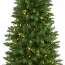 Nearly Natural 6ft. Slim Green Mountain Pine Artificial Christmas Tree with 250 Clear LED Lights