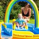 Inflatable Swimming Pool with Water Slide, Inflatable Play Center with Spray Water, Toss Ring, Ball for Outdoor Backyard Garden Water Park