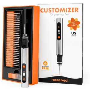 Customizer Engraving Pen (Formerly Culiau): Ultimate Cordless Portable Tool for Artists & DIYers - Engrave 50+ Surfaces - Beginner Friendly - Rechargeable - Free 30 Bits & Mastery Guide