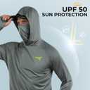 KastKing Sun Tamer Performance Fishing Hoodie, UPF 50 Sun Protection Shirt, Built-in Neck Gaiter, HYDROCOOLING Cooling Fabric (Gray, XL)