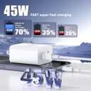 45W USB C Fast Charging for iPhone 17 Pro Max/16/15 Pro,3Pack 45W Dual Port USB C iPhone Charger Block & 6/10/10FT Long USB C Cable for iPhone 17 Pro/16 Pro Max/15 Plus/for Samsung S26 S25-Colorful