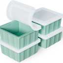 Silicone Freezer Tray for Soup Ice Cubes: 2-Cup Freezing Trays with Lid for Meal Prep - 4Pack Silicon Soup Portion Freeze Tray Make Stock Souped Ice Cube