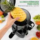 SUSTEAS Juicer Machines with 5.3" Extra Wide Chute,Cold Press Juicer for Whole Fruits & Vegetables, 64oz Capacity Juice Extractor 250W, Easy to Clean, High Juice Yield, Home Juicer, Premium Black