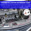 Dickno 2 PCS Cigarette Lighter Extension Cord, Car Female Cigarette Lighter Socket to 50A Battery Alligator Clips Connector, 12V 24V Vehicle Battery Clamp-on Extension Charge Cable