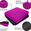 Gel Seat Cushion, Office Seat Cushion Chair Pads for Office Home Car Wheelchair Long Trips - Extra Thick Gel Cushion for Pressure Sores, Tailbone, Back, Sciatica Pain Relief (Extra Thick, Violet)