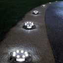 Biling Solar Outdoor Lights Walkway Lights 12 Packs, Bright Solar Ground Lights Uplight Sidelight Waterproof for Yard Walkway Garden Poolside (White)