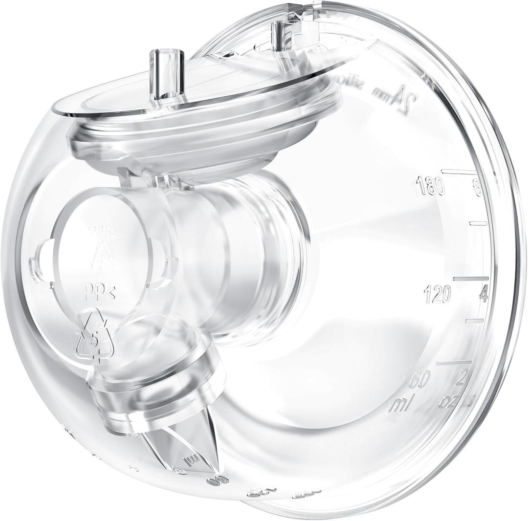 Milk Collector Cup Set Compatible with Momcozy S12 Pro/S9 Pro Breast Pump, Not for S12/S9, Replacement Pump Parts with Collector, Duckbill Valve, Flange, Diaphragm, Linker (27mm)
