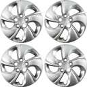 15 inch Replacement Hubcaps Fit for 2006-2011 Honda Civic, Wheel Rim Cover Compatible with 2013-2015 Honda Civic 15'' Steel Wheel; 4 Pcs (Glossy Silver)
