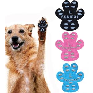 Dog Anti Slip Paw Grips Traction Pads,Dog Feet Stickers with Stronger Self-Adhesive Paw Pad Provide Traction for Senior, Injured Dogs,12 Sets (48 pcs) L Multicolor
