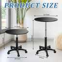 DoubleFill 23.3-31.5 Inches Height Adjustable Outdoor Cocktail Round Tables for Patio with Wheels Adjustable Tall 360°Swivel 23.7'' Round Cocktail Bar Table for Patio Pool Balcony Dining Room Party, 25.59 inches x 24.8 inches x 3.54 inches