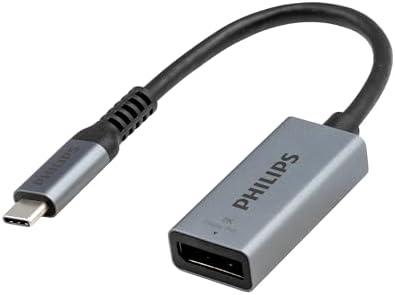 Philips USB C to DisplayPort Adapter, [8K UHD @ 60Hz 4K HD @ 144Hz] Type C USB C Adapter 32.4 Gbps Data Transfer Speed for MacBook Pro MacBook Air, iPad Pro, XPS 15/13, Spectre, Surface, SWL9753S/37