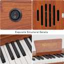 49-Key Digital Piano, Plug-In Portable Keyboard Complete Set, Standard Tones, Smooth Key Return, with Walnut Wooden Stand and Bench for Beginner Music Practice