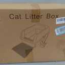 2 Pack Stainless Steel Litter Box witn High Sides, Extra Large cat Litter Box with Lid, Metal Litter Boxes for Multiple Cats, Anti-Leakage,Non-Stick, Easy to Clean, Included Cat Litter Mat, Scoop