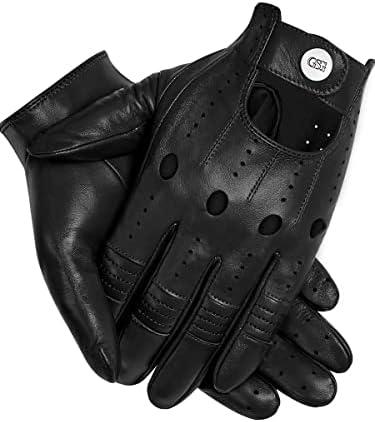 GSG Men Genuine Leather Gloves Black Unlined Biking Touchscreen Driving Gloves Large, Black Palm Hole, GSG Men Genuine Leather Gloves Black Unlined Biking Touchscreen Driving Gloves Large, Black Palm Hole,