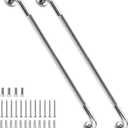 36 Inch Shower Grab Bar 1.25" Dia, 2 Pack Chrome Anti Slip Bathroom Grab Bar, 304 Stainless Steel Knurled Handicap Grab Bars, Safety Support Handrail,Bath Shower Handle for Elderly Injury Senior