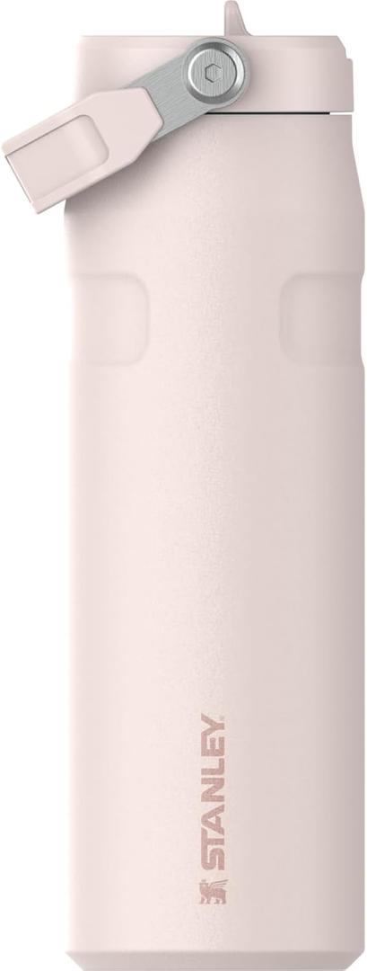 Stanley IceFlow Flip Straw 2.0 Water Bottle 24 oz | Built-In Straw with Larger Opening | Lightweight and Leak Resistant | Insulated Stainless Steel | BPA-Free | Rose Quartz