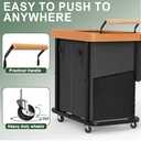 190L (50 Gal) Extra Large Fashion Laundry Hamper 2 Section with Lid, Rolling Laundry Basket Hamper with Handle, Laundry Organizer Storage Cart with Sturdy Metal Frame for Laundry Room, Hotel, black