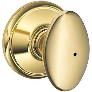 Schlage F40 SIE 605 16-080 10-027 Siena Bed and Bath Knob, Bright Brass